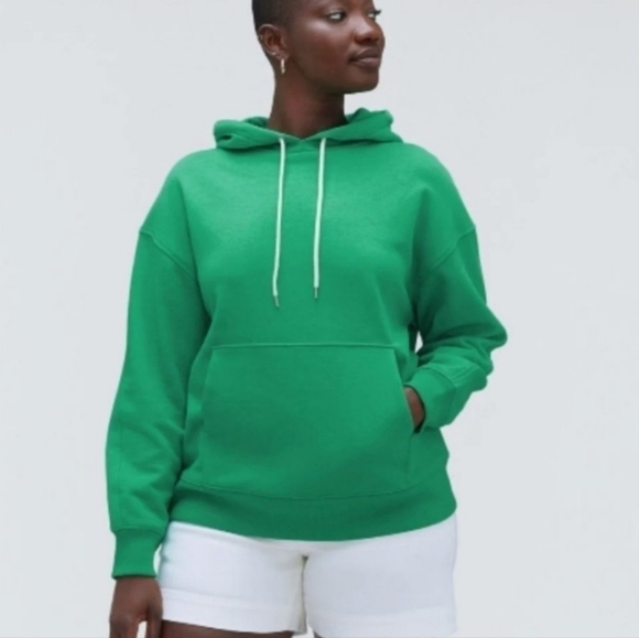 Everlane the track organic cotton hooded sweatshirt green small NWT - Picture 2 of 8